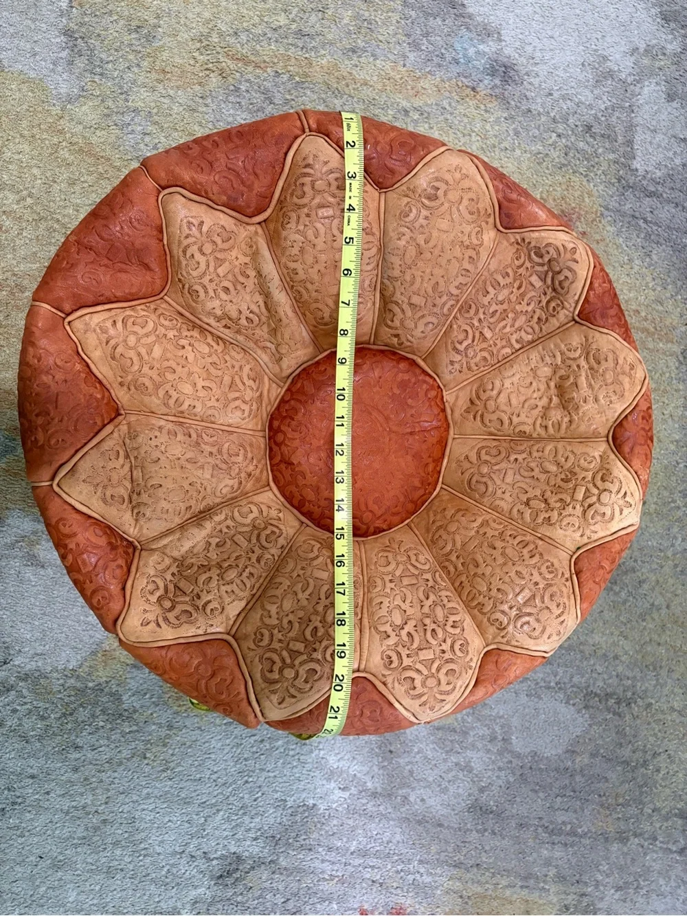 Moroccan Leather Pouf